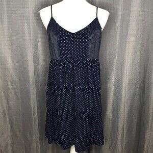 MOTHERHOOD MATERNITY MEDIUM BLUE POLKA DOT DRESS